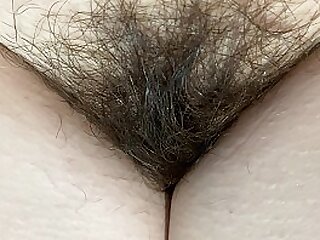 Extreme close up on my hairy pussy huge bush 4k HD video hairy fetish